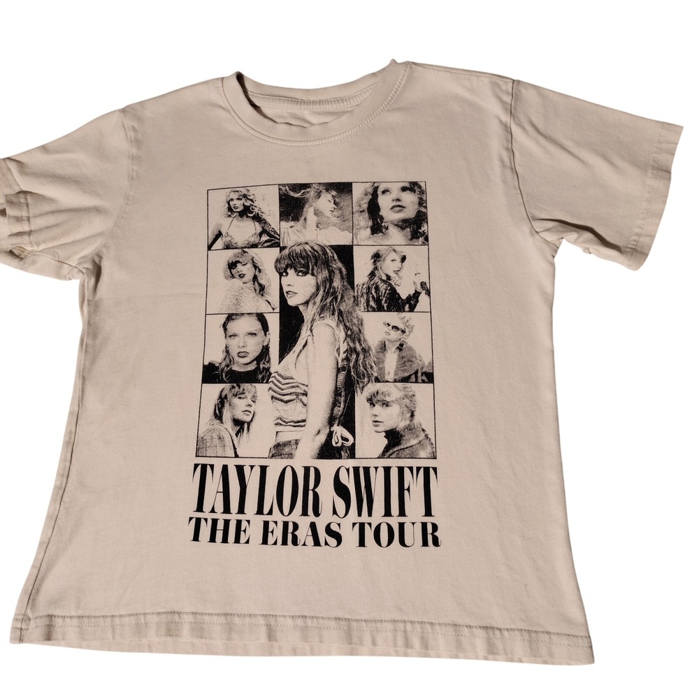Taylor Swift The Eras Tour Beige Graphic T-Shirt 2023 US Dates Small